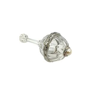 Lenox Full-Lead Crystal " Diamonds & Pearls Baby Rattle " Trinket Box
